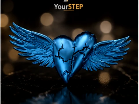 Sculptural Winged Heart Pendant 3D Print Model