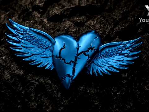 Sculptural Winged Heart Pendant 3D Print Model