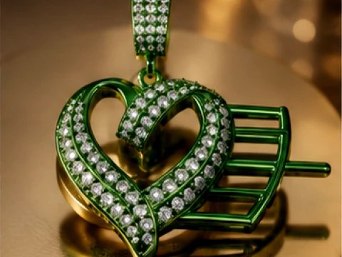 Luxury Winged Heart Pendant Collection 3D Print Model