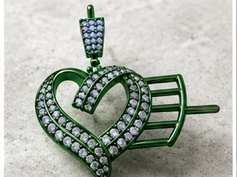 Luxury Winged Heart Pendant Collection 3D Print Model