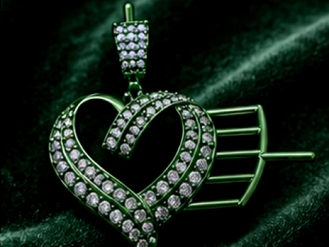 Luxury Winged Heart Pendant Collection 3D Print Model