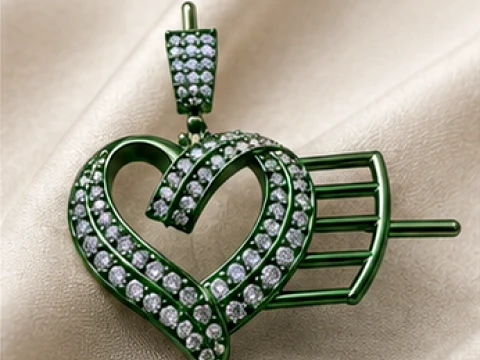 Luxury Winged Heart Pendant Collection 3D Print Model