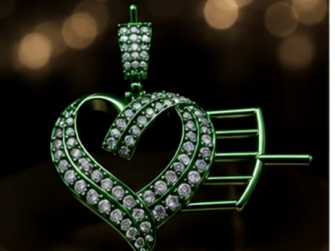 Luxury Winged Heart Pendant Collection 3D Print Model