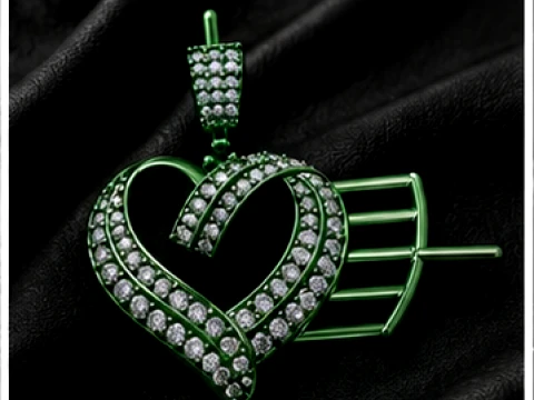 Luxury Winged Heart Pendant Collection 3D Print Model