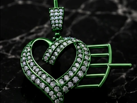 Luxury Winged Heart Pendant Collection 3D Print Model