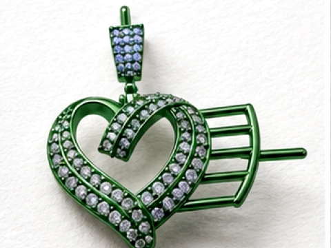 Luxury Winged Heart Pendant Collection 3D Print Model