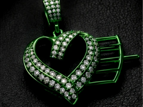 Luxury Winged Heart Pendant Collection 3D Print Model