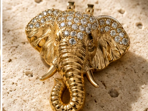 Gioielli con ciondolo di elefante di lusso Modello di stampa 3D