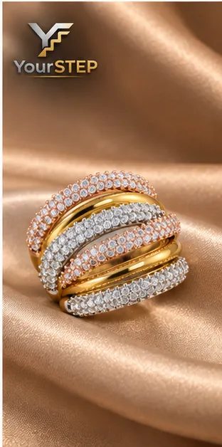 Luxury Six Band Diamond Ring 3D Print Model .c4d .max .obj .3ds .fbx .stl .blend