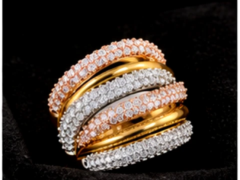 Luxury Six Band Diamond Ring 3D Print Model