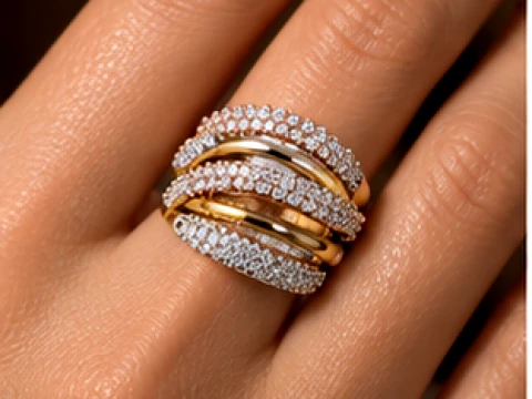 Luxury Six Band Diamond Ring 3D Print Model