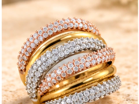 Luxury Six Band Diamond Ring 3D Print Model