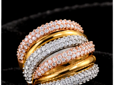 Luxury Six Band Diamond Ring 3D Print Model