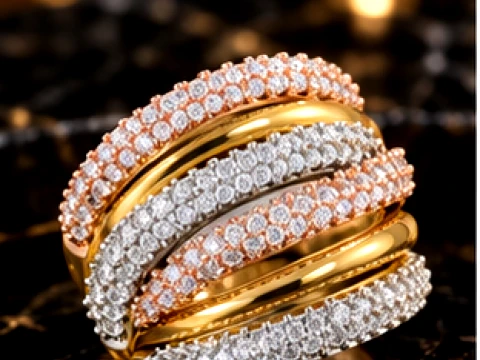 Luxury Six Band Diamond Ring 3D Print Model