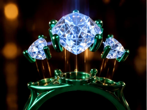 Luxury Oval Three Stone Ring 3D Print Model
