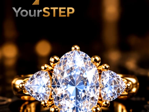 Luxury Oval Three Stone Ring 3D Print Model
