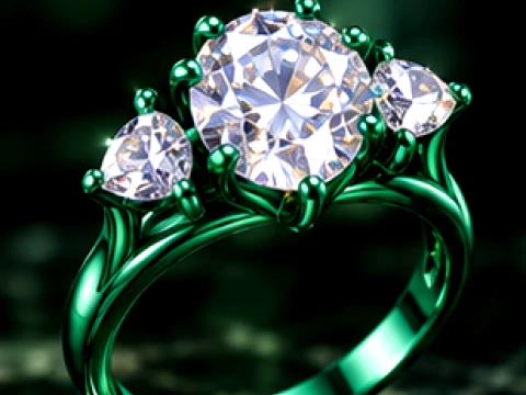 Luxury Oval Three Stone Ring 3D Print Model
