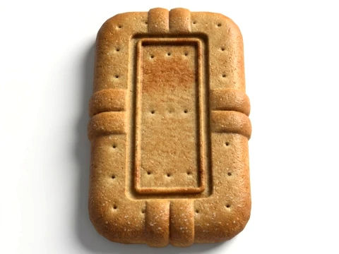 Biscuit rectangulaire r&eacute;aliste Cracker PBR Food Modèle 3D