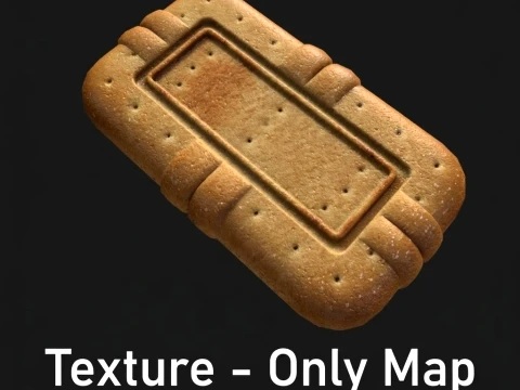 Realistic Rectangular Biscuit Cracker PBR Food 3D Model