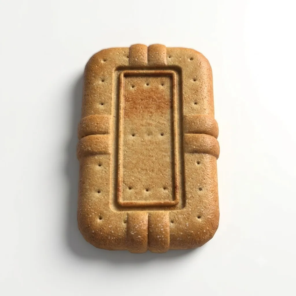 Realistic Rectangular Biscuit Cracker PBR Food 3D Model .c4d .max .obj .3ds .fbx .stl .blend 