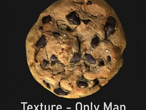 Realistic Chunky Chocolate Chip Cookie PBR 3D Model