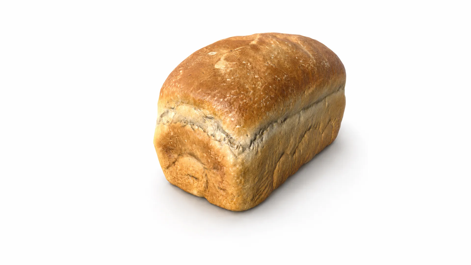 White Sandwich Bread Loaf - Clean Topology 3D Model .c4d .max .obj .3ds .fbx .stl .blend 