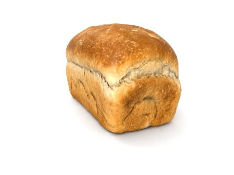 White Sandwich Bread Loaf - Clean Topology 3D Model
