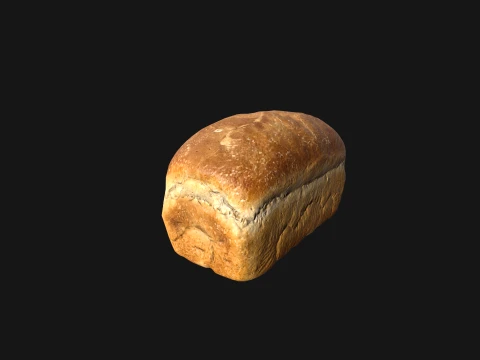 White Sandwich Bread Loaf - Clean Topology 3D Model