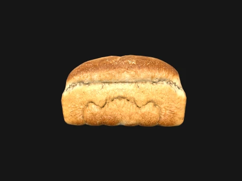 White Sandwich Bread Loaf - Clean Topology 3D Model