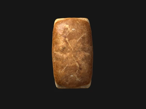 White Sandwich Bread Loaf - Clean Topology 3D Model