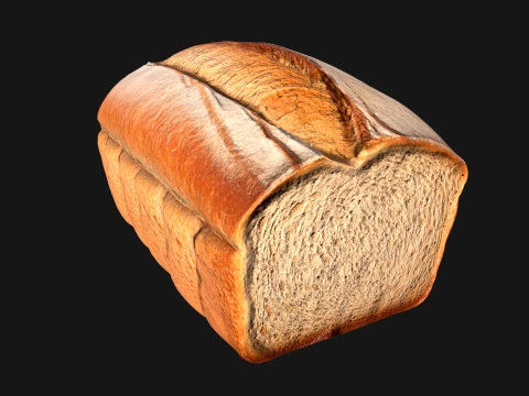 Artisan Bread Loaf - Textured Food 3D Model