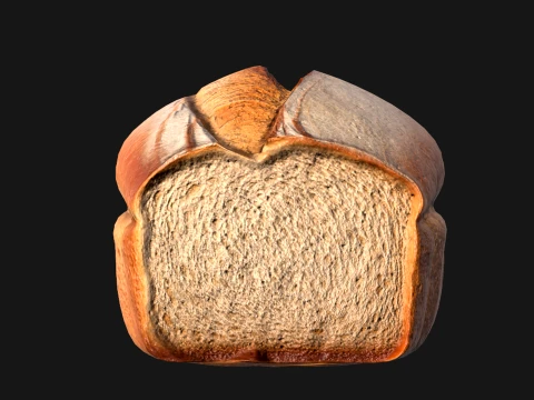 Artisan Bread Loaf - Textured Food 3D Model