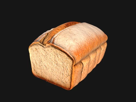 Artisan Bread Loaf - Textured Food 3D Model