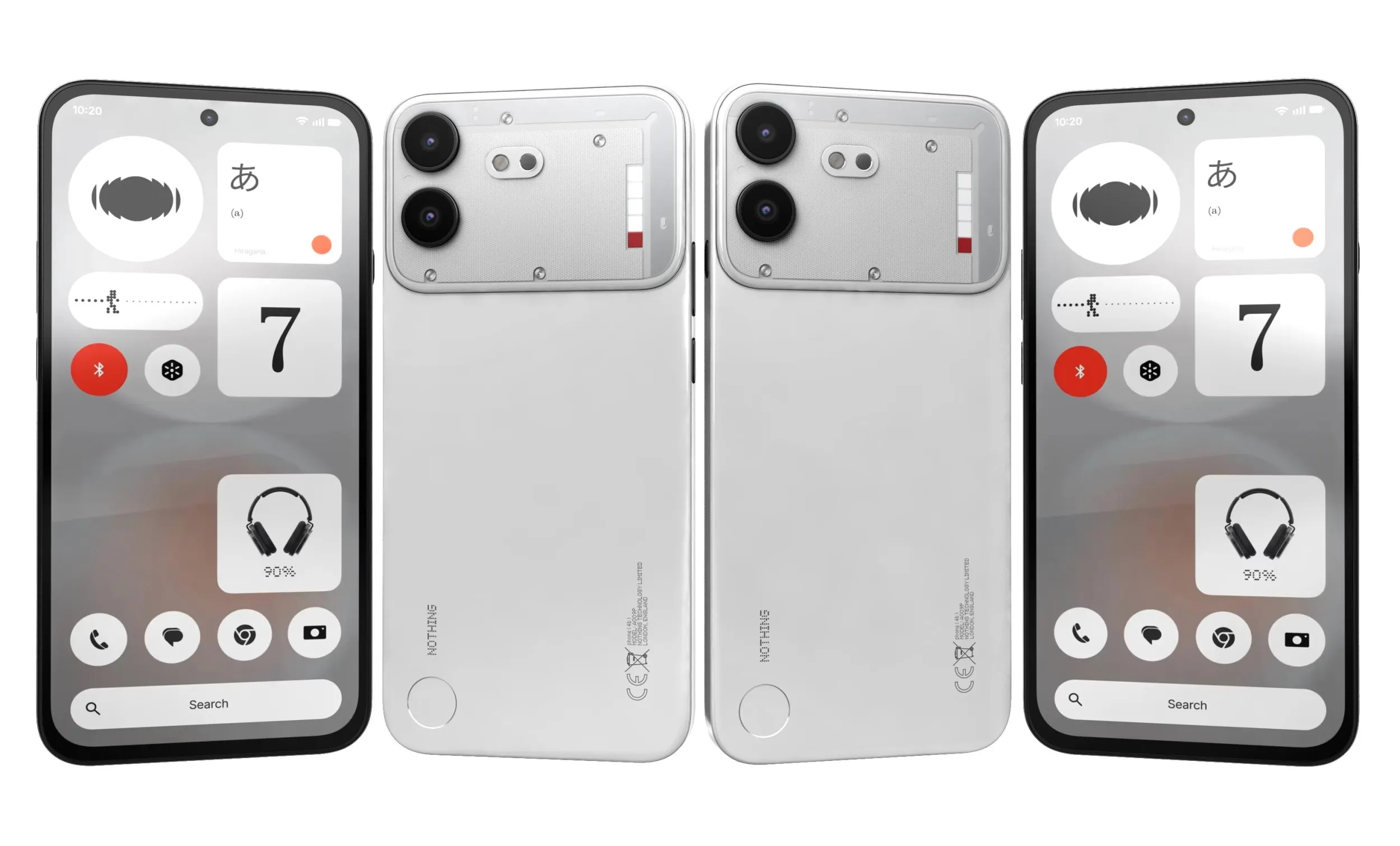 Nothing Phone 4b White 3D Model .c4d .max .obj .3ds .fbx .stl .blend