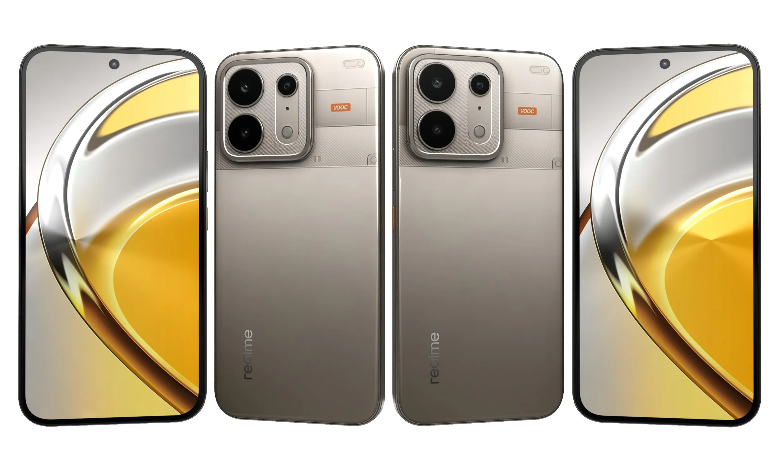 Realme P4s 5G Titanium Gray 3D Model .c4d .max .obj .3ds .fbx .stl .blend 