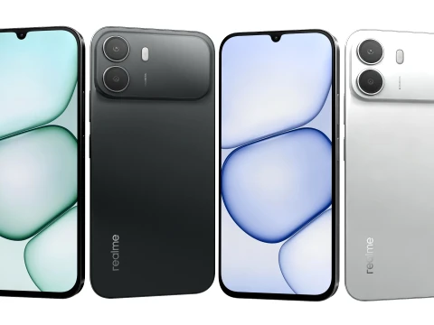 Realme C100i india Black And Silver 3D Model