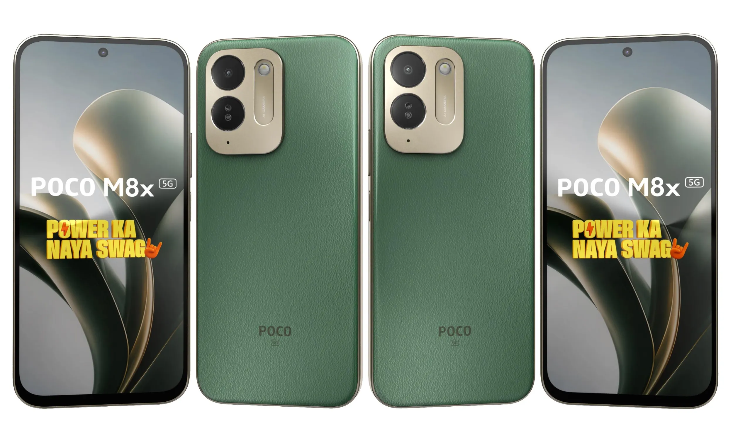 Xiaomi Poco M8x Leather Green 3D Model .c4d .max .obj .3ds .fbx .stl .blend 