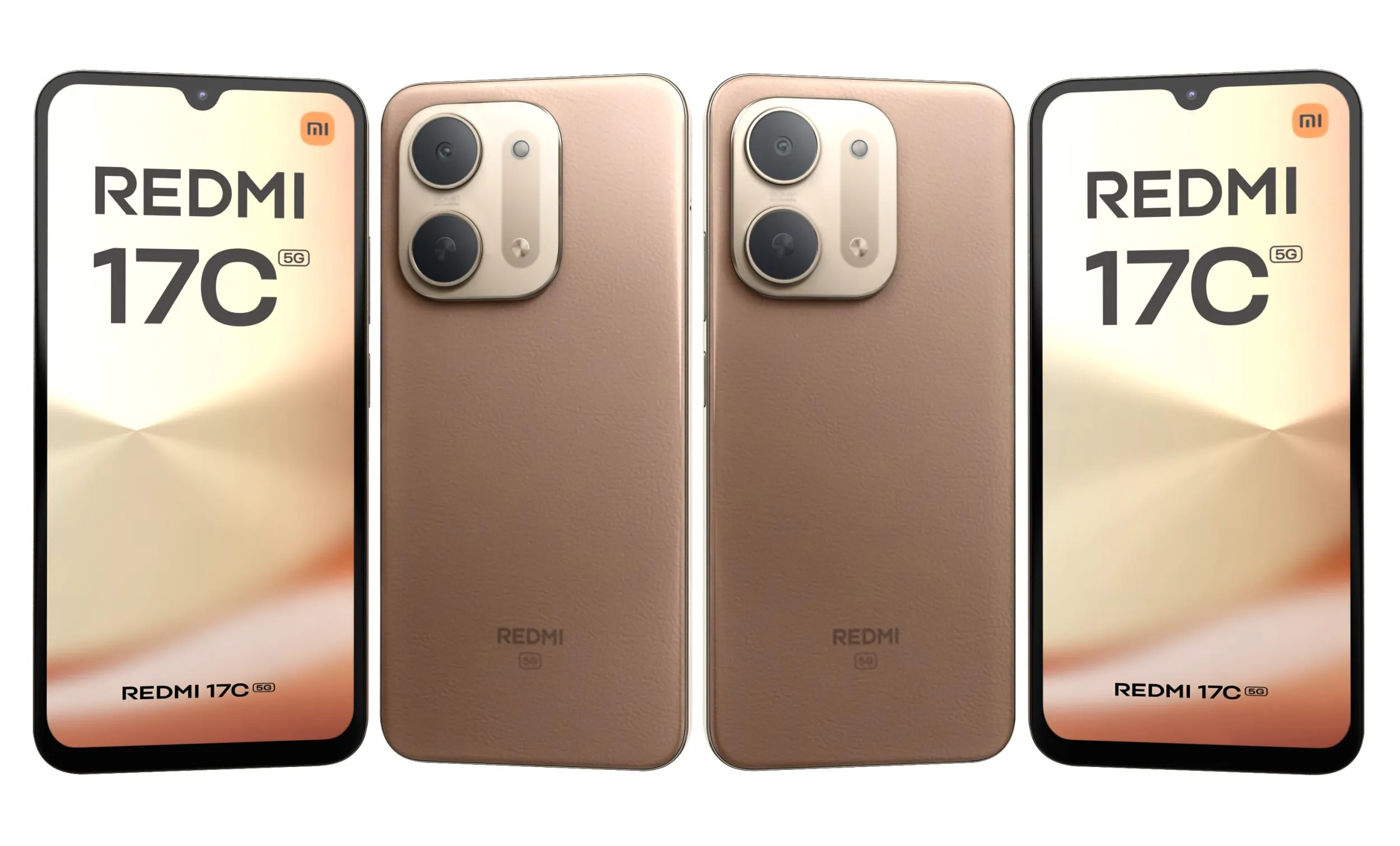 Xiaomi Redmi 17C 5G Gold 3D Model .c4d .max .obj .3ds .fbx .stl .blend 