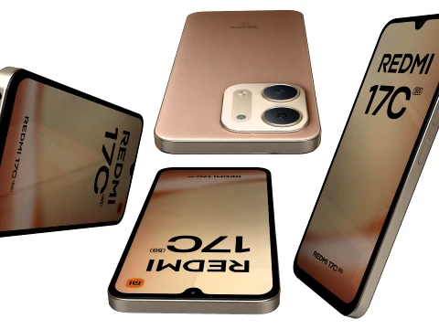 Xiaomi Redmi 17C 5G Gold 3D Model