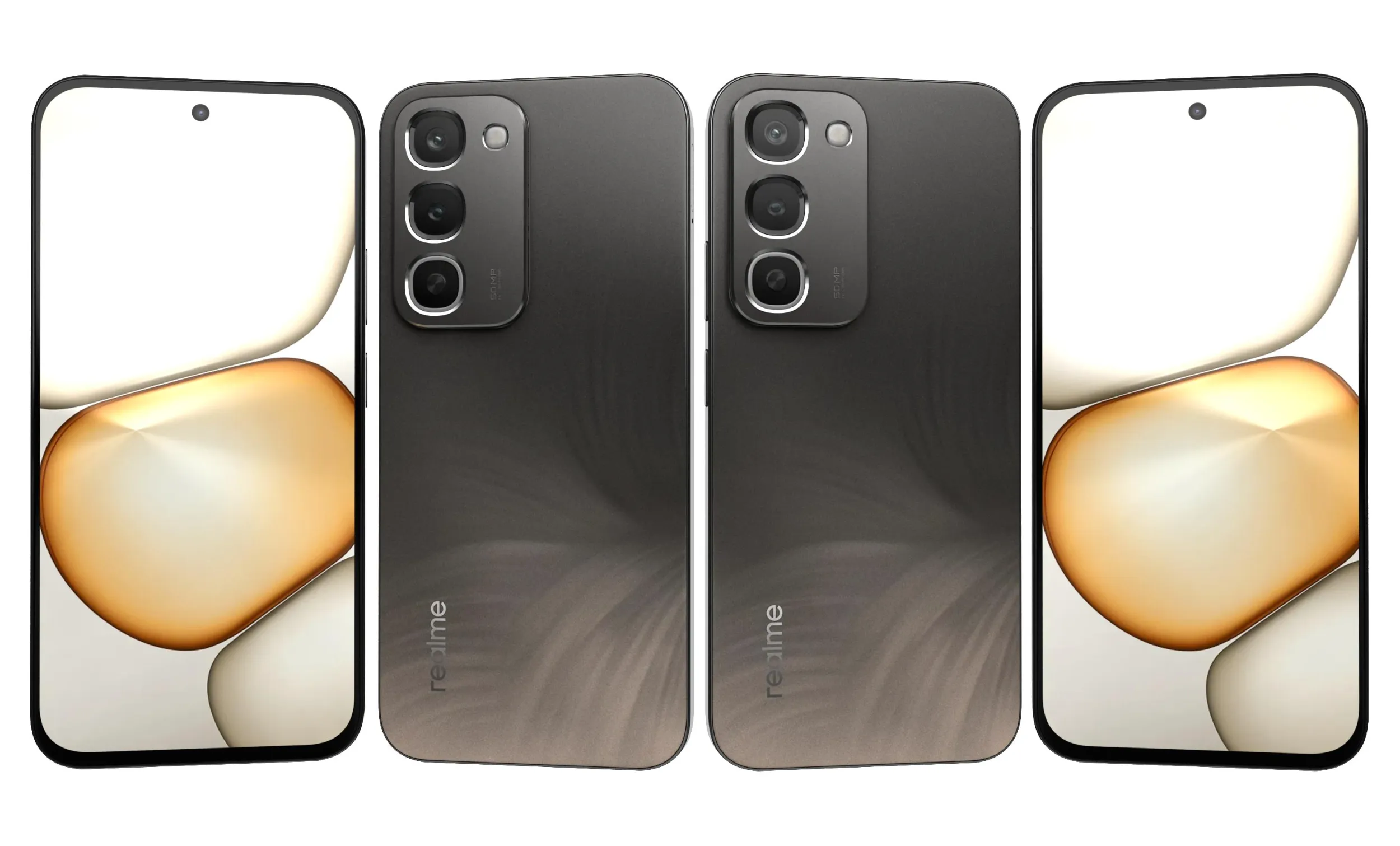 Realme 16x 5G Black 3D Model .c4d .max .obj .3ds .fbx .stl .blend 