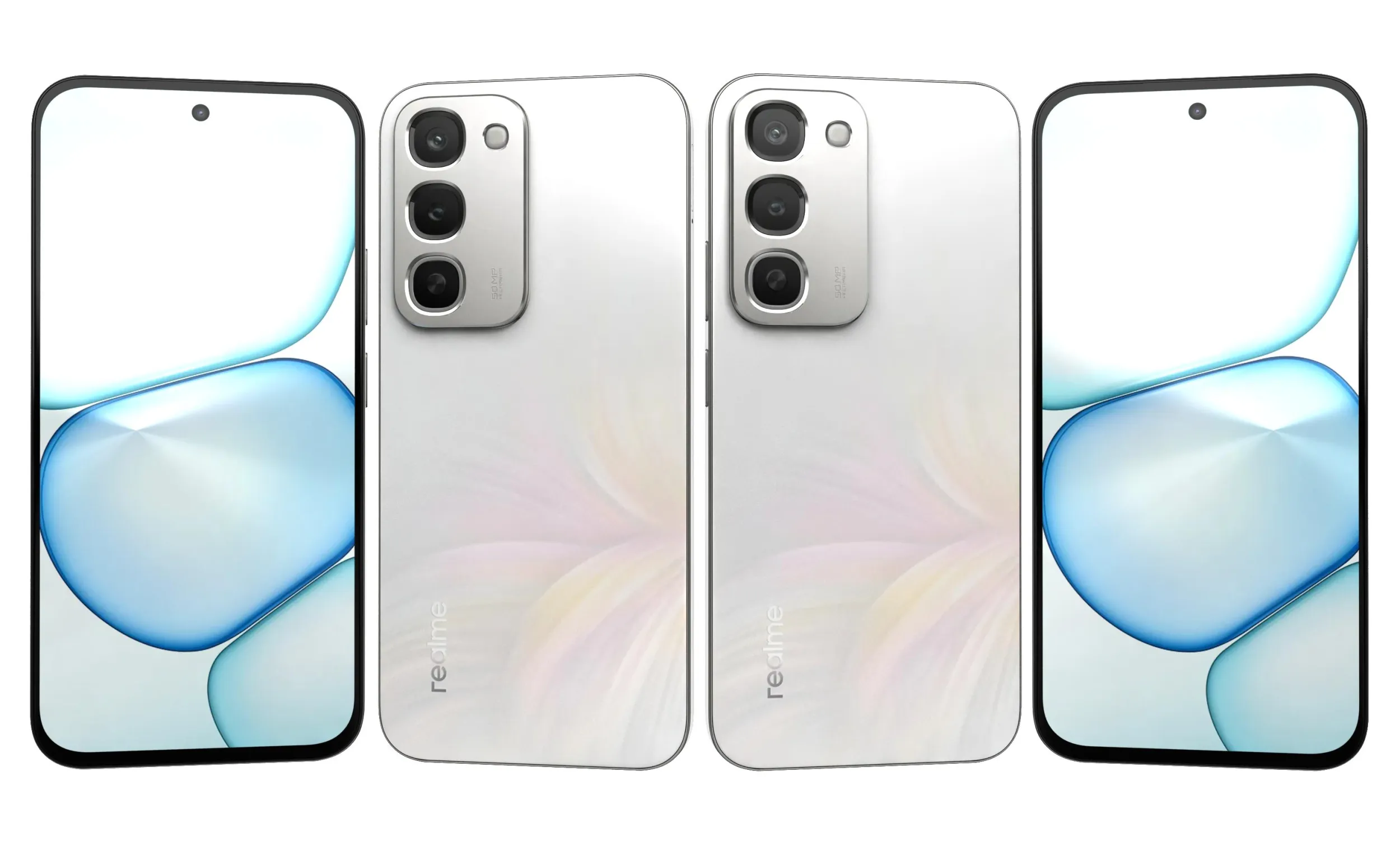 Realme 16x 5G White 3D Model .c4d .max .obj .3ds .fbx .stl .blend 