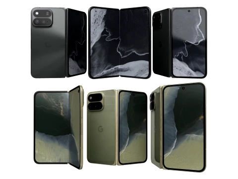 Google Pixel 11 Pro Fold Black And Green 3D Model
