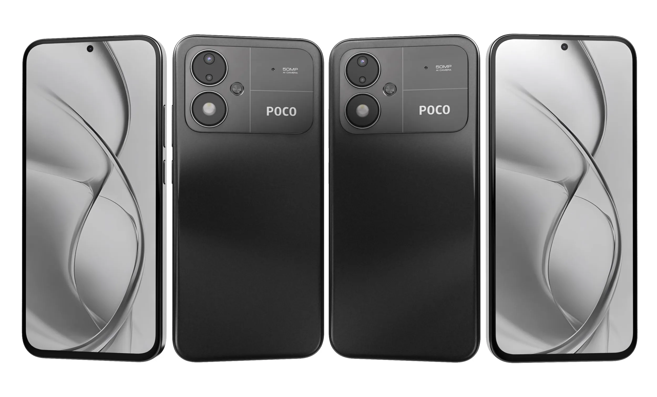 Xiaomi Poco M8 Power Black 3D Model .c4d .max .obj .3ds .fbx .stl .blend 