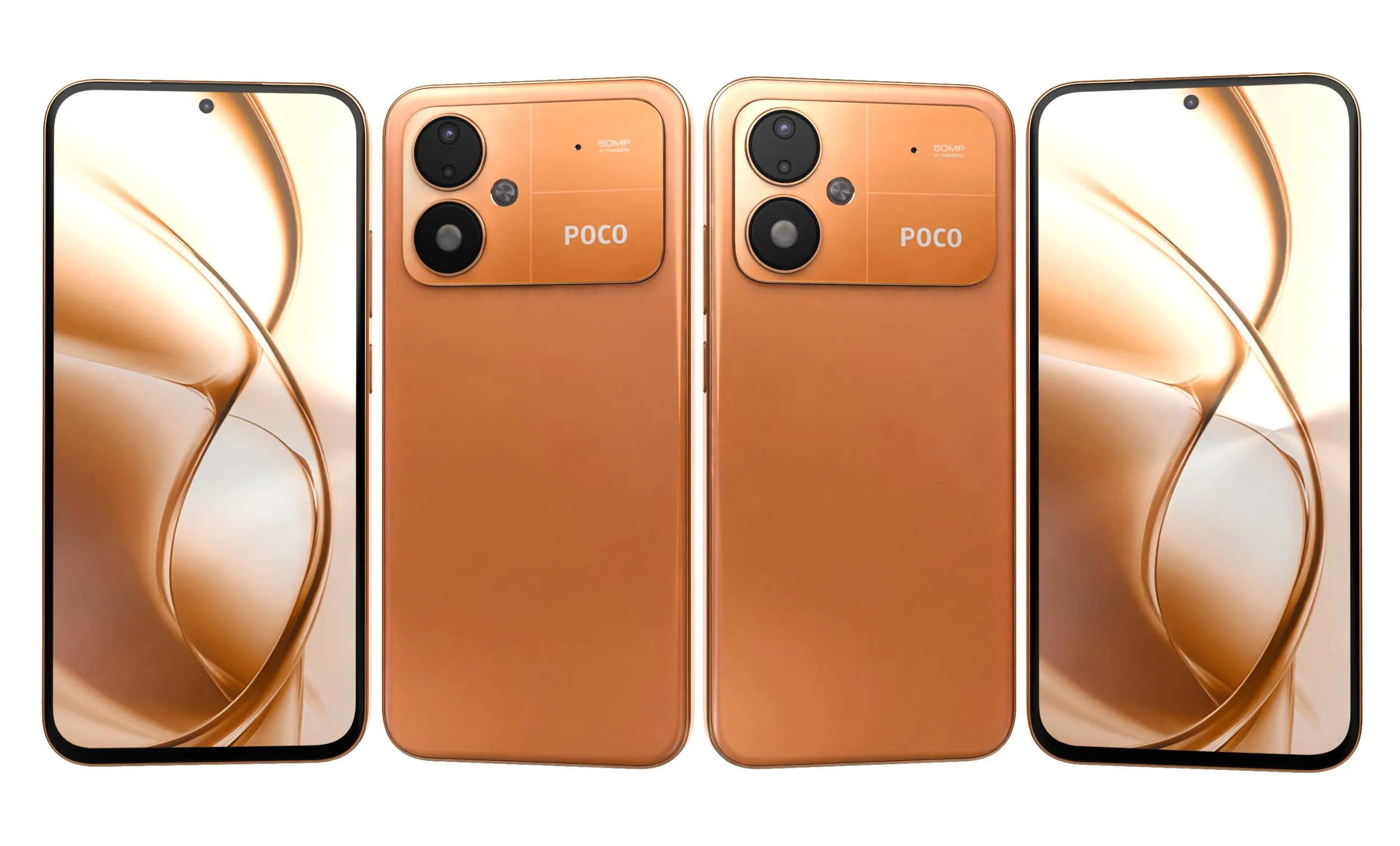 Xiaomi Poco M8 Power Blaze Orange 3D Model .c4d .max .obj .3ds .fbx .stl .blend 
