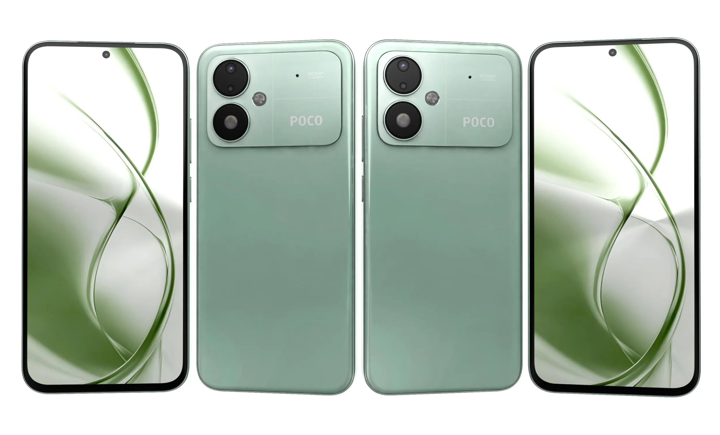 Xiaomi Poco M8 Power Green 3D Model .c4d .max .obj .3ds .fbx .stl .blend 