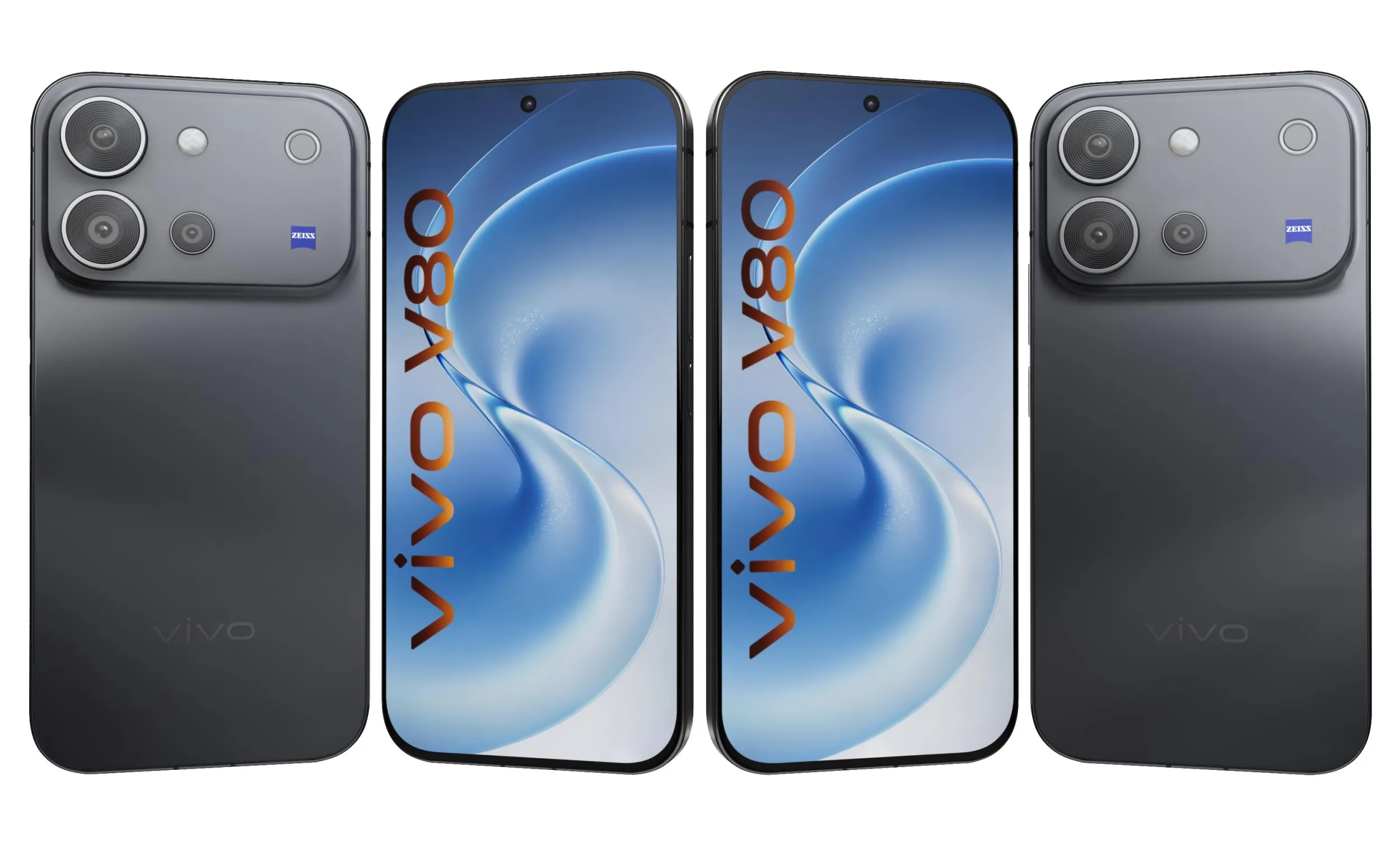 Vivo V80 Black 3D Model .c4d .max .obj .3ds .fbx .stl .blend