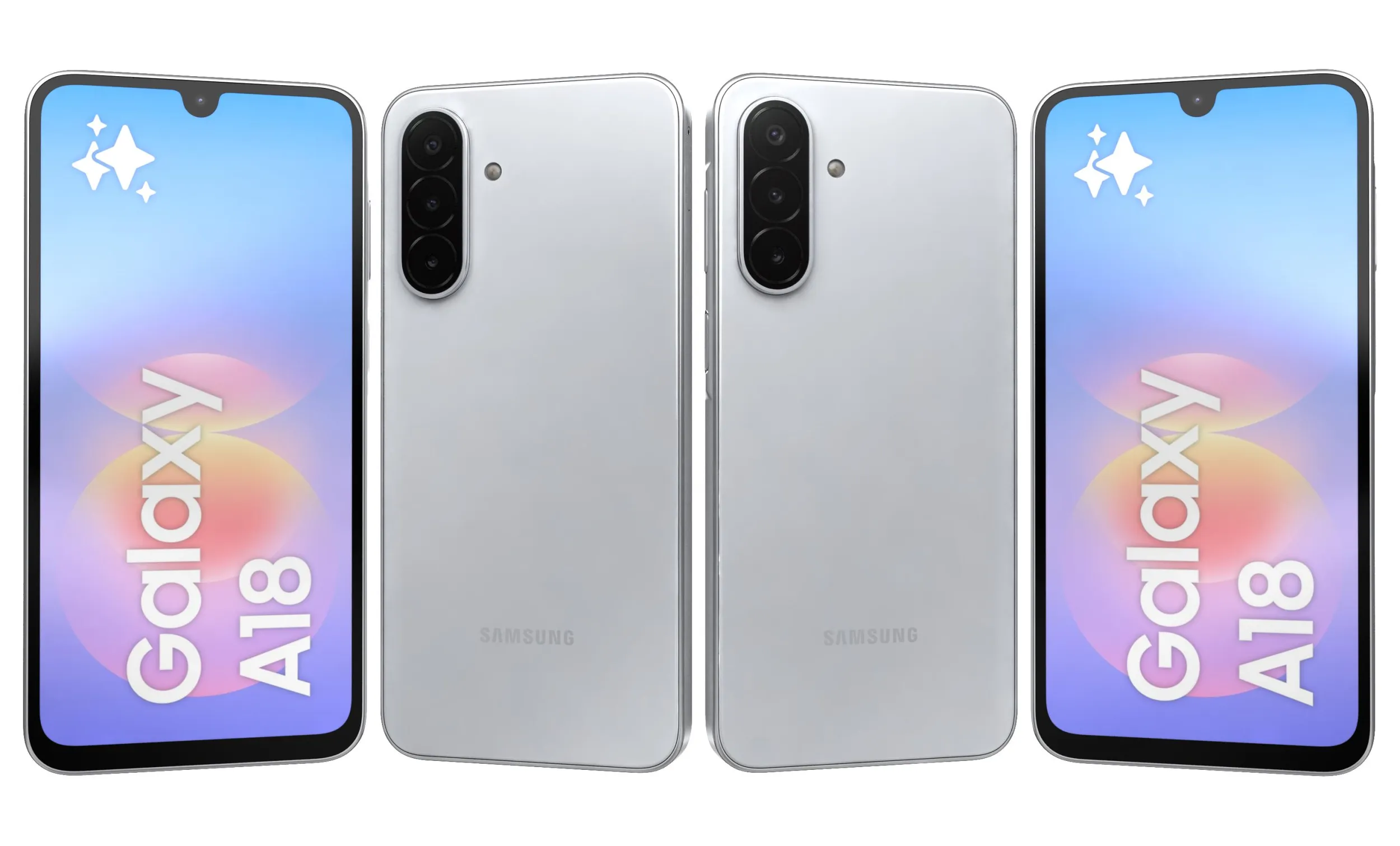 Samsung Galaxy A18 4G Gray 3D Model .c4d .max .obj .3ds .fbx .stl .blend 