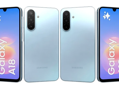 Samsung Galaxy A18 4G Light blue 3D Model