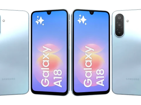 Samsung Galaxy A18 4G Light blue 3D Model