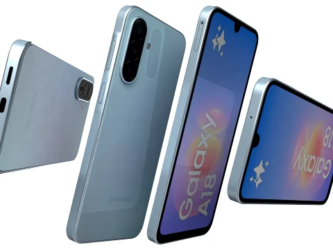 Samsung Galaxy A18 4G Light blue 3D Model